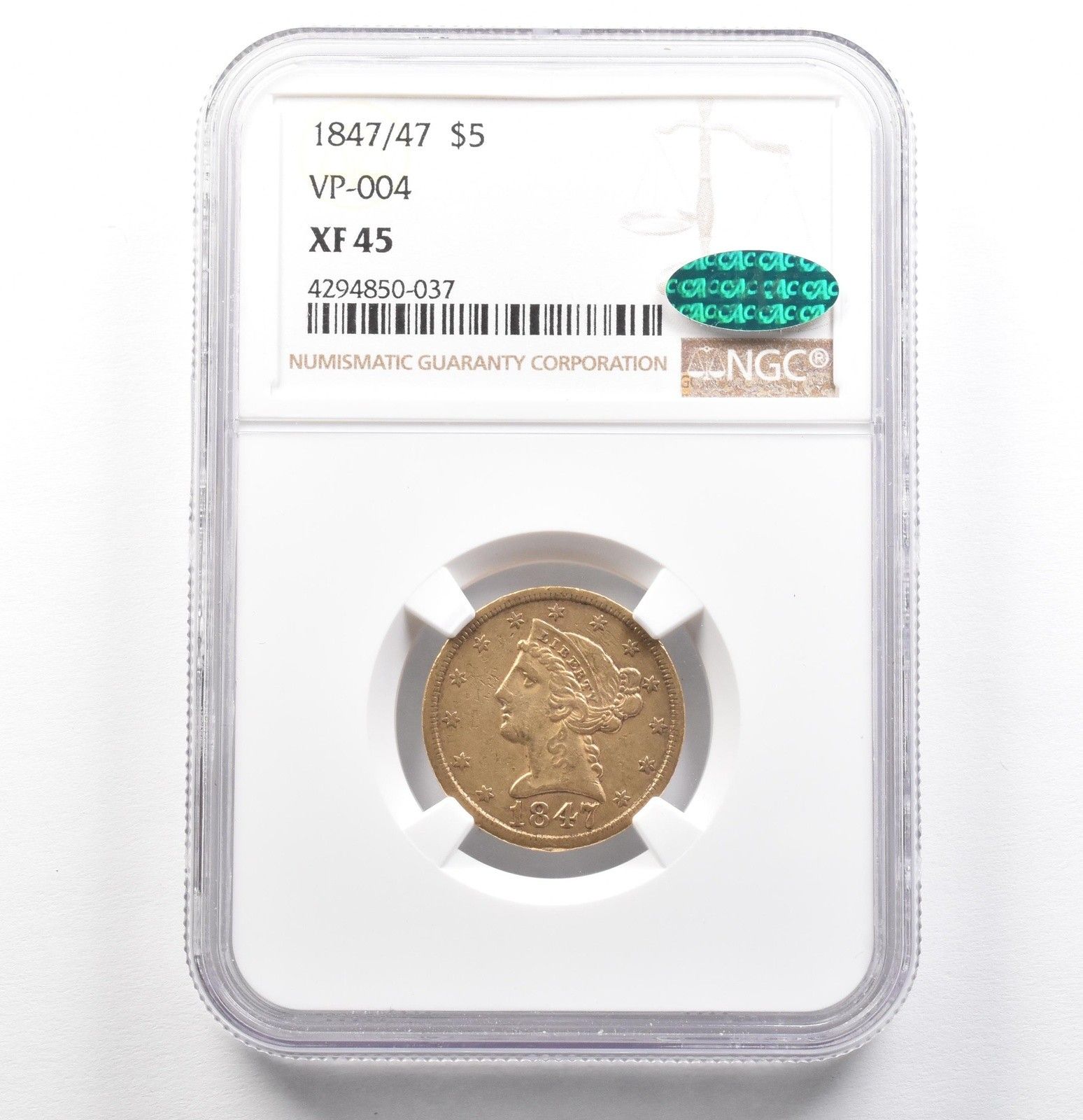 アメリカ アンティークコイン 1847/47年 5ドル リバティヘッド ゴールド ハーフイーグル VP004 XF45 NGC CAC *0597  アンティークコイン アメリカ 5ドル金貨1861 ＄5 PCGS AU58 リバティヘッド | 生産国から探す,アメリカ,アンティークコイン  アメリカ【 5ドル】金貨,5ドル ...