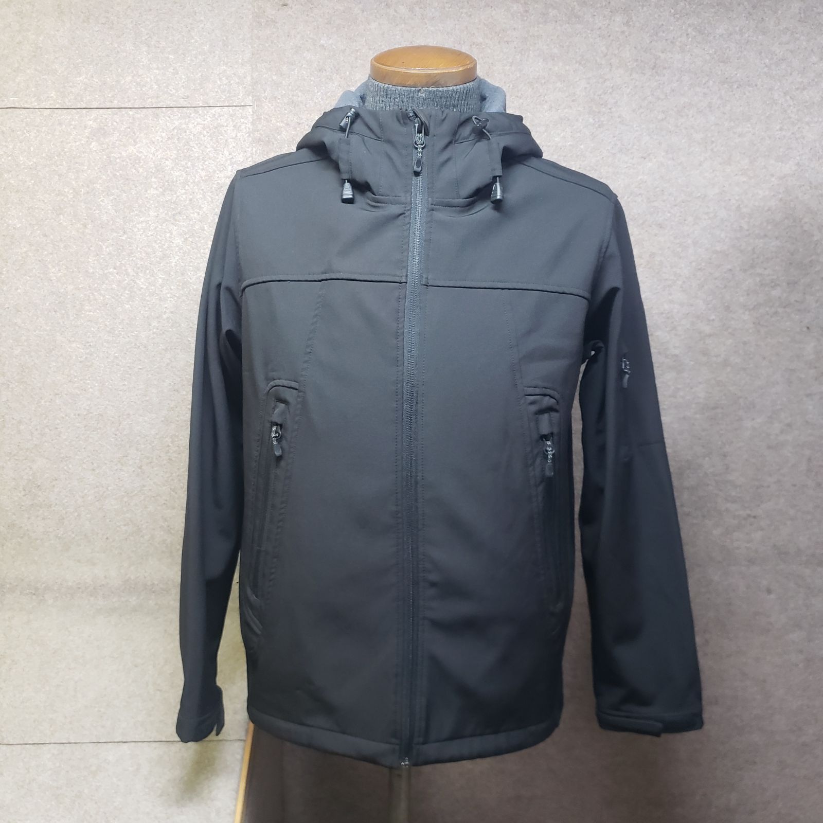 FIRST DOWN EXPLORATION GEAR ソフトシェルジャケット フード付き M 