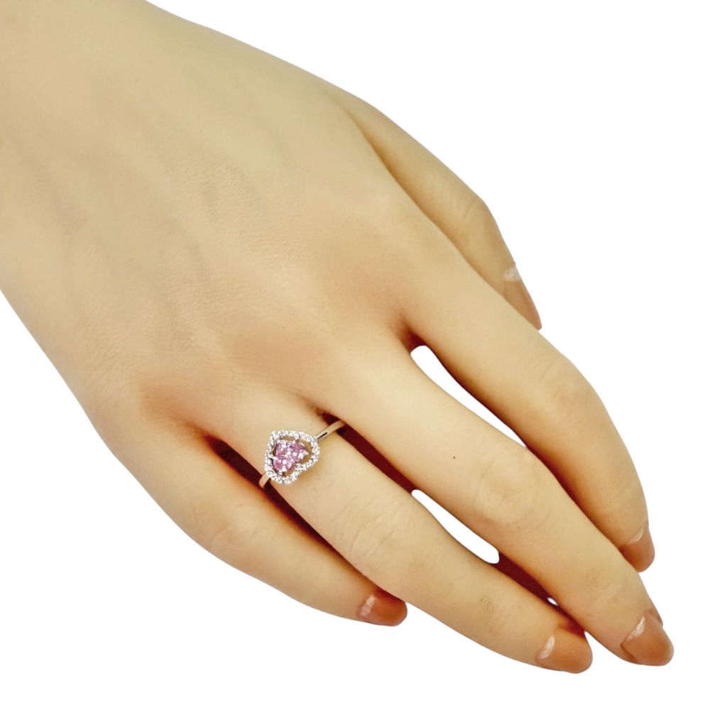 リング 指輪 11.5号 18金 K18ホワイトゴールド ピンクサファイア レディース