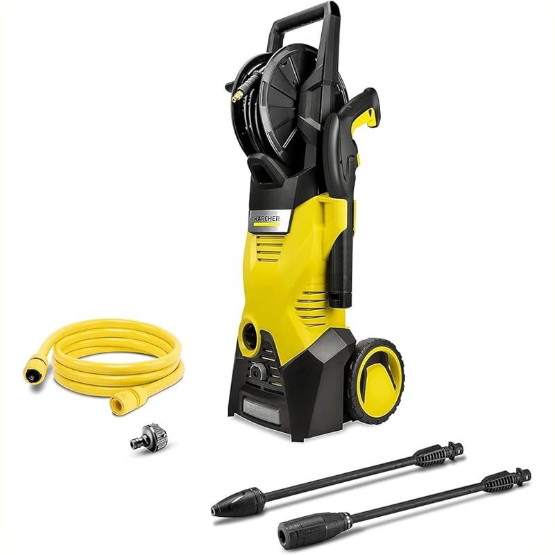 ケルヒャー Karcher 高圧洗浄機 K3ホースリール パワフル 持ち運びタイヤ 簡単接続 付属品充実 ハイパワーなノズル 洗車 ベランダ 花粉除去効果 黄砂 泥 50|60Hz 1.599-262.0
