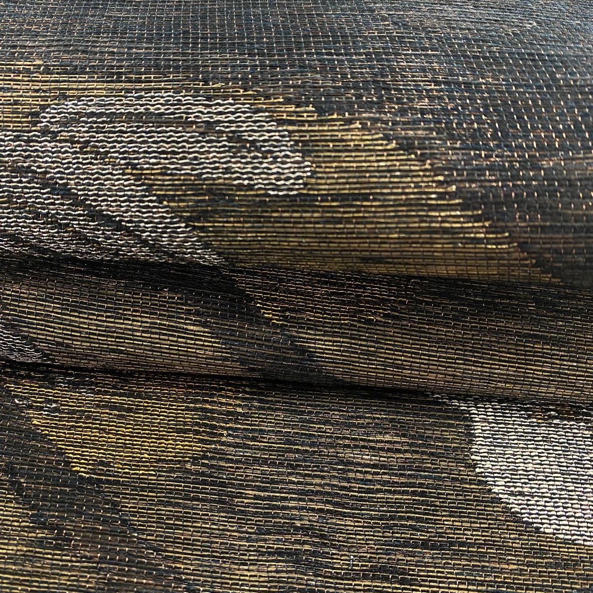 専用帯4579 ●誉田屋源兵衛謹製 高級 正絹 六通 袋帯 松竹梅 袋帯 美品 逸品 誉田屋源兵衛 落款 扇面 松竹梅 金銀糸 墨色 六通 正絹