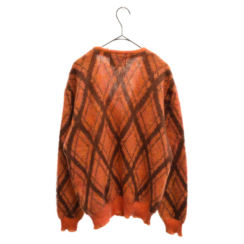 モヘアカーディガン M オレンジアーガイルニードルズneedles
