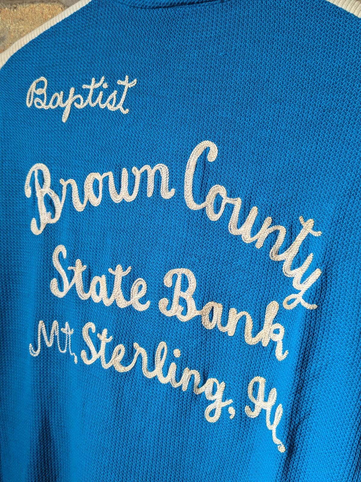 60s Hilton】 BowlingShirt Pullover ChainStitch Blue Vintage 60年代