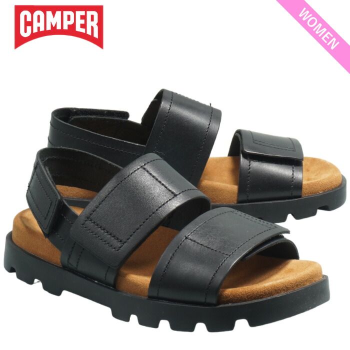 全商品返品可 Camper カンペール BLACK ブラック レディース サンダル