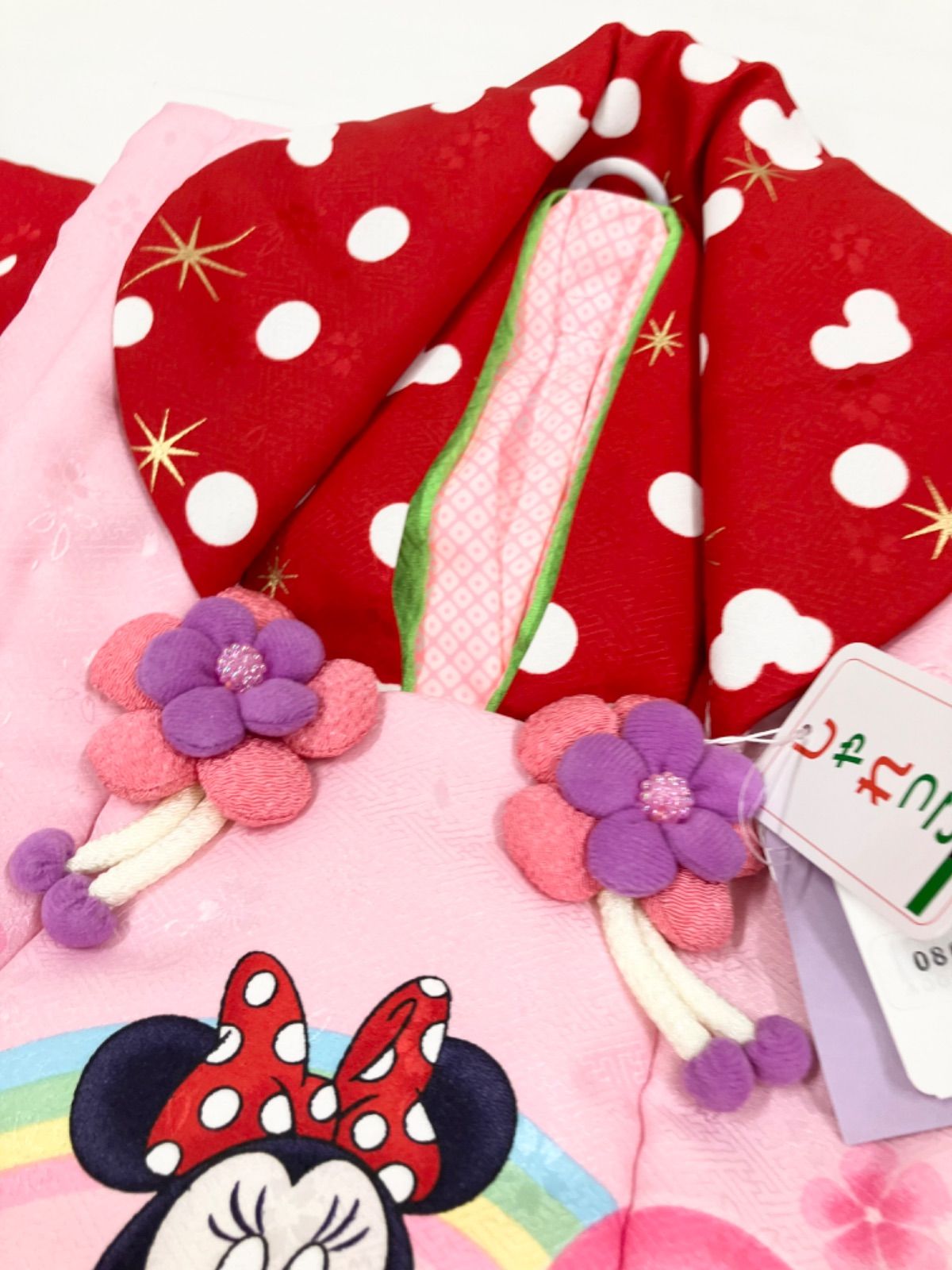 ☆入荷未定m(__)m☆ 入荷未定m(__)m　≪花ラブリ≫HS358PL　新品　七五三　３歳　女の子　被布セット　ディズニー　赤　レッド　ピンク　ミニーちゃん ≪花ラブリ≫HS358PL 新品 七五三 ３歳 女の子