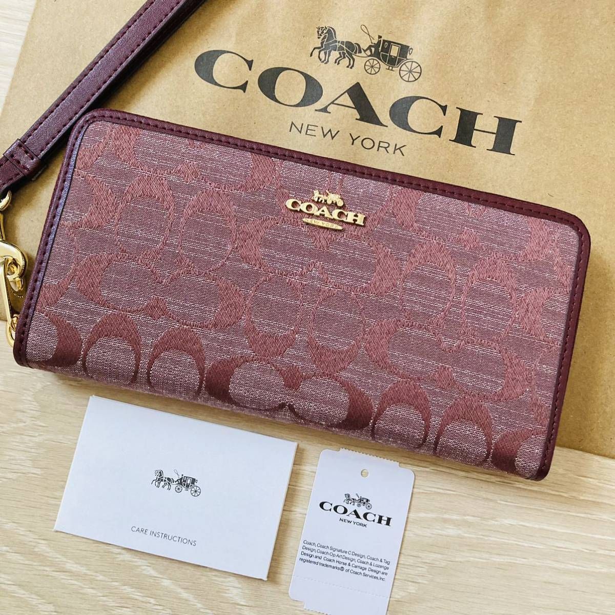 COACH コーチ 長財布 シグネチャー ブラウン 革 ファスナー