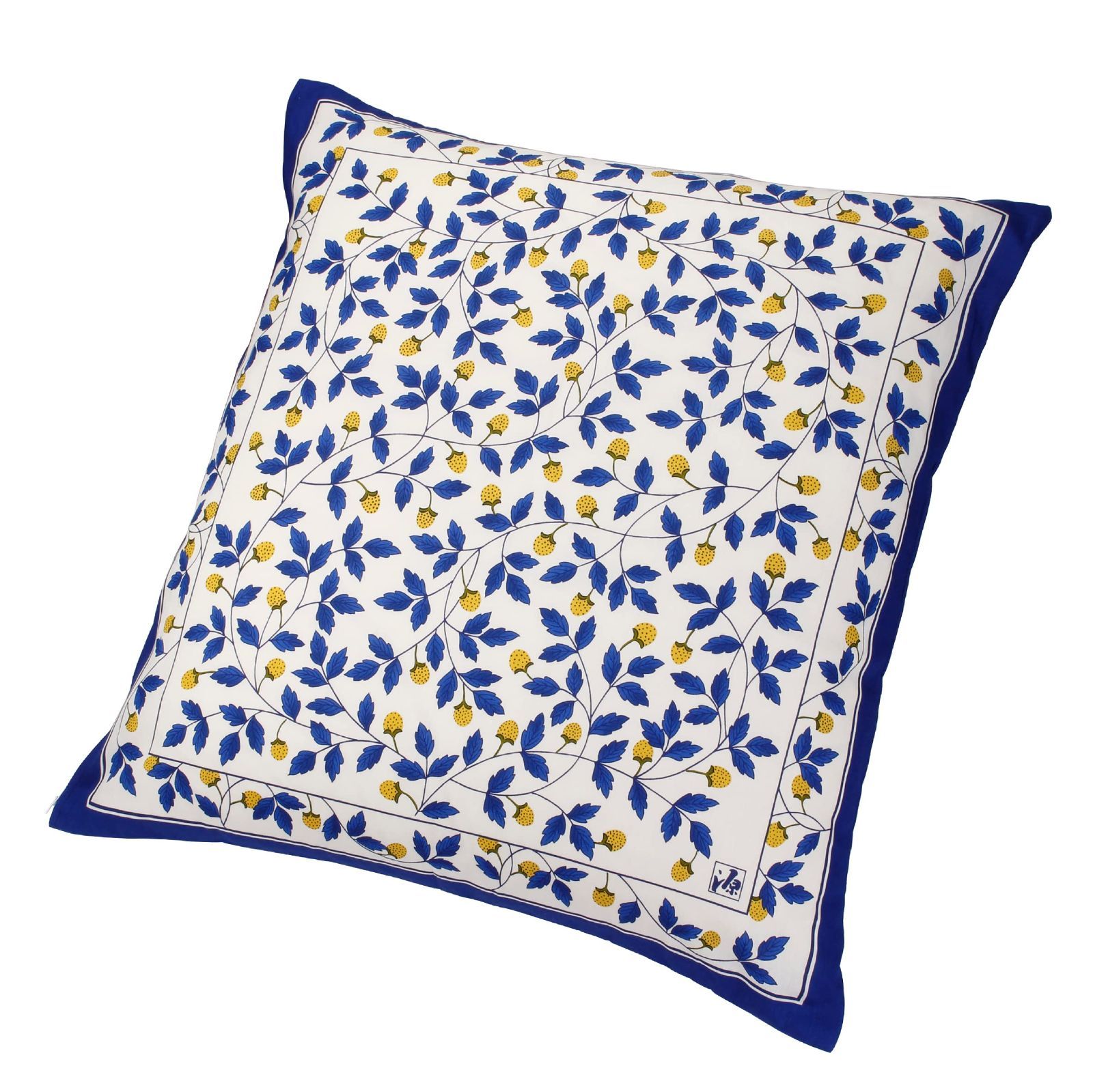 数量 いちご柄 洋風 ブルー 洗える 銘仙判 55 X 59 cm 座布団カバー 西川 nishikawa