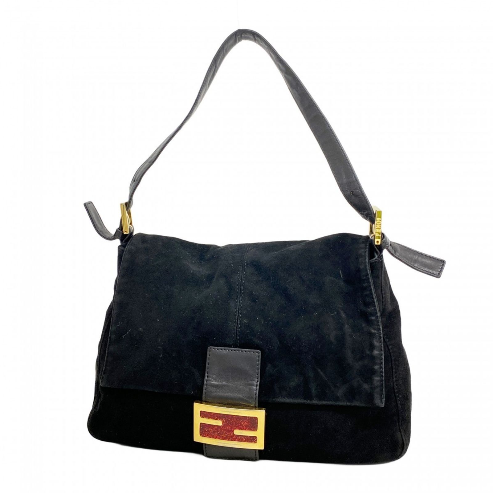 フェンディ Fendi フェンディ ハンドバッグ マンマバケット スウェード ブラック レディース
