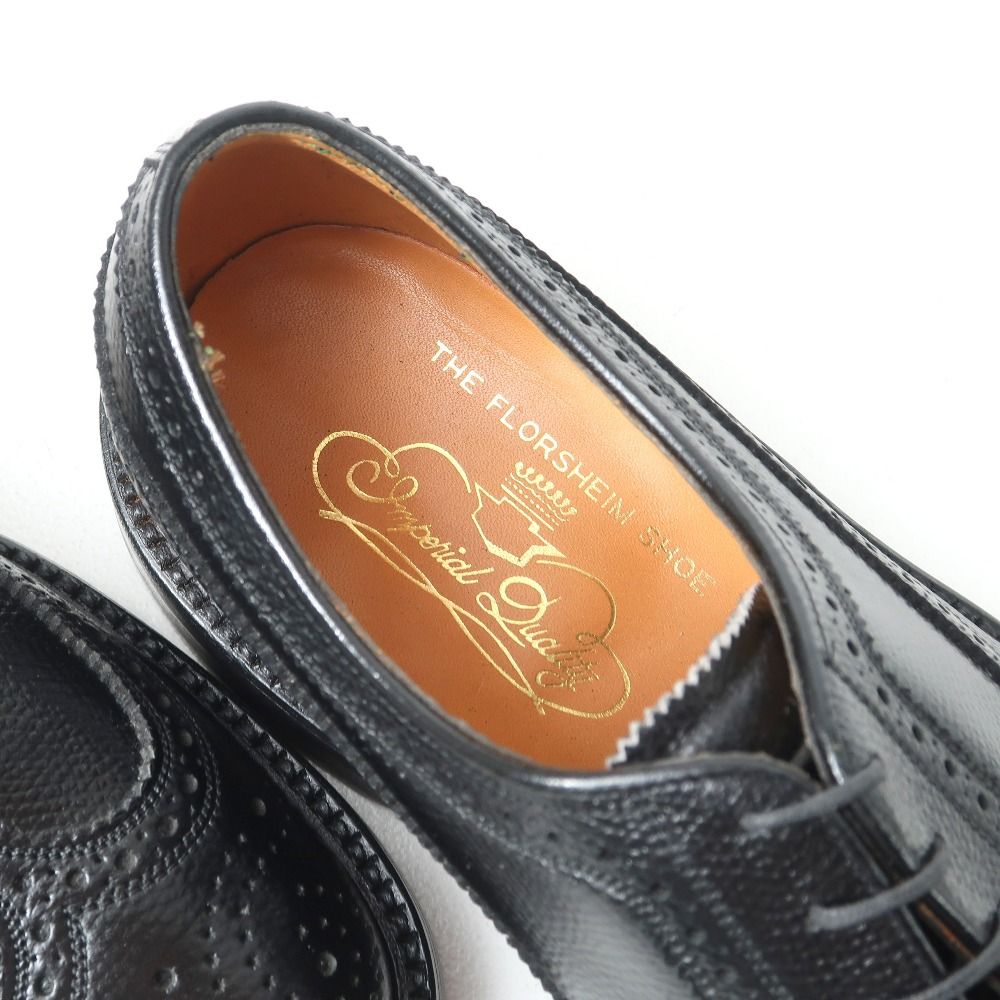 80年代ヴィンテージFLORSHEIMブラックドレスシューズ状態良好 FLORSHEIM フローシャイム ヴィンテージ Kenmoor ケンムール