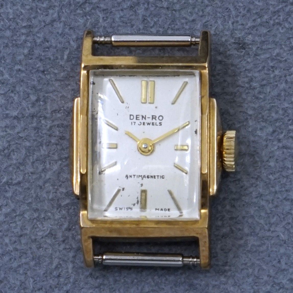 K18金無垢/稼働品】DEN-RO スイス製 アンティーク腕時計 17石手巻き