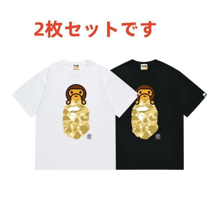 人気】新品 A BATHING APE アベイシングエイプ Tシャツ 黑+白 2枚 - メルカリ