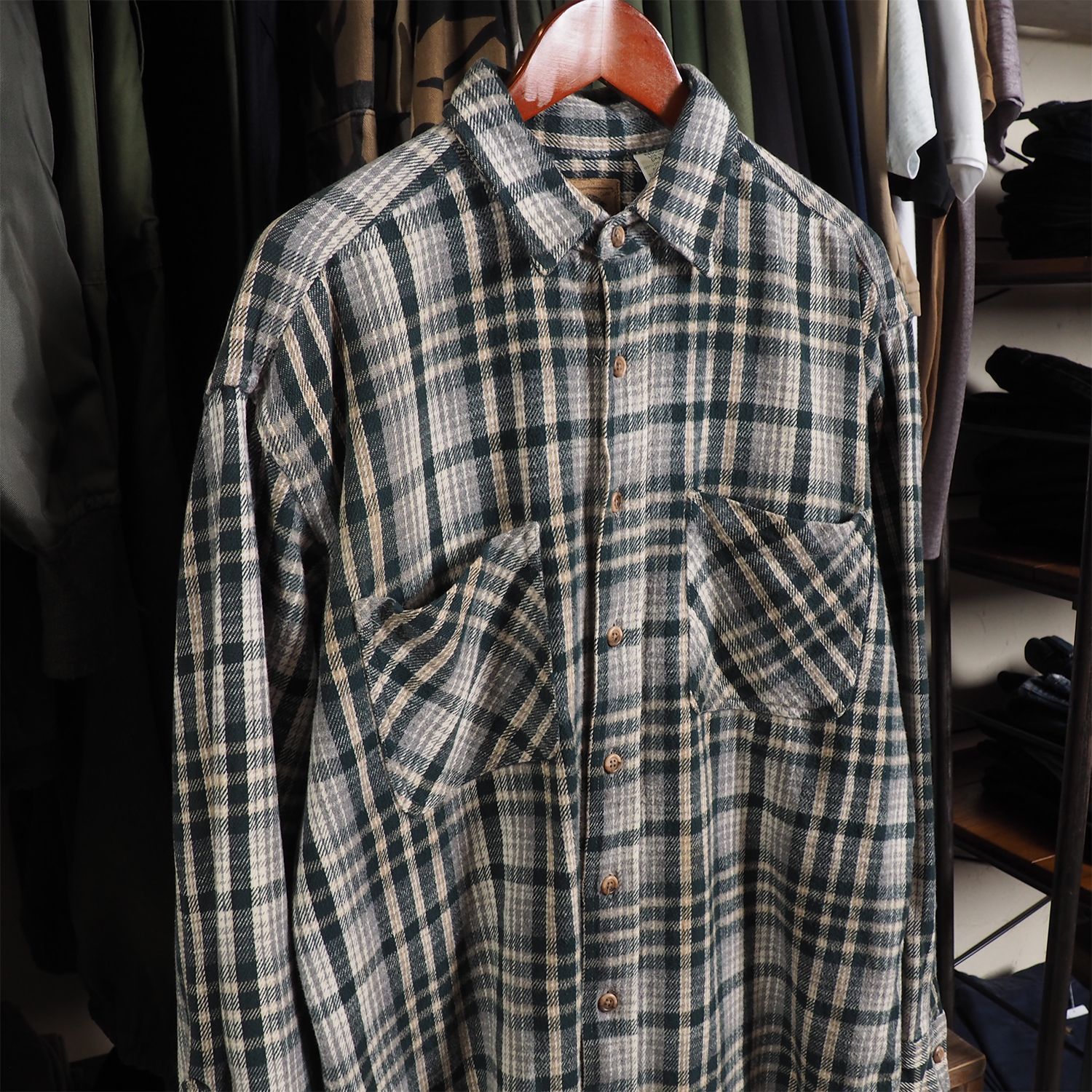 big mac st.john's bayネルシャツ チェック ブルー USA 古着 90~00'S