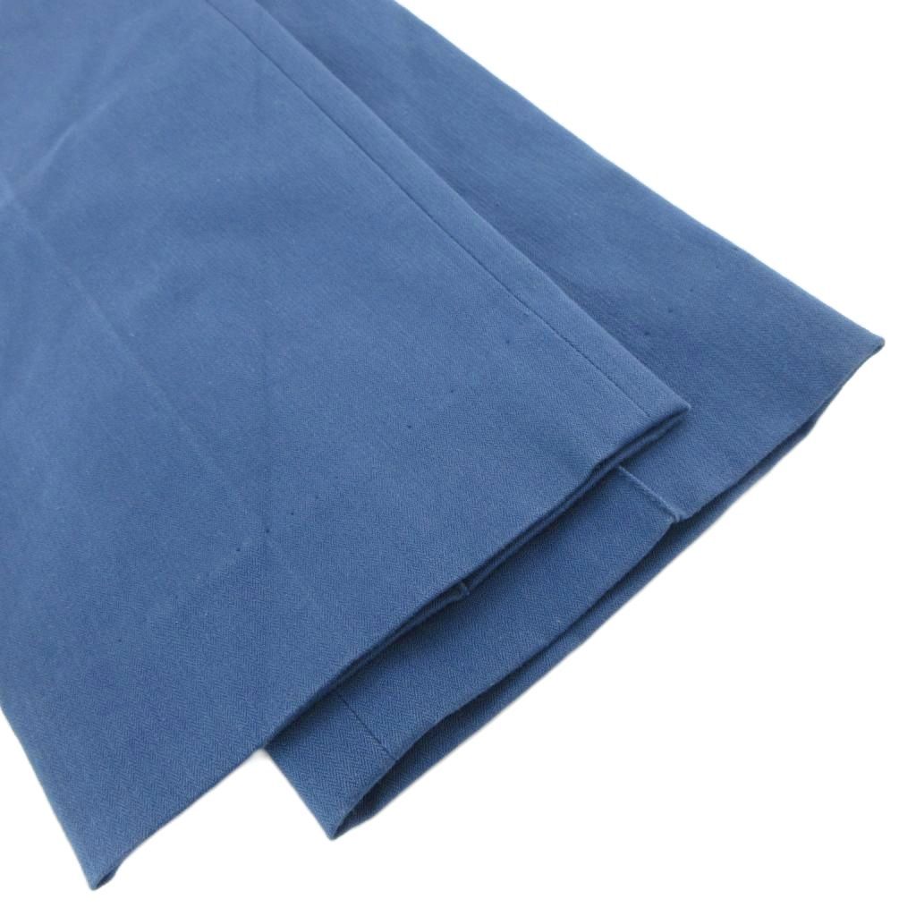 エルメス HERMES パンツ アンクル丈 セリエボタン 34 青 ブルー /UO  