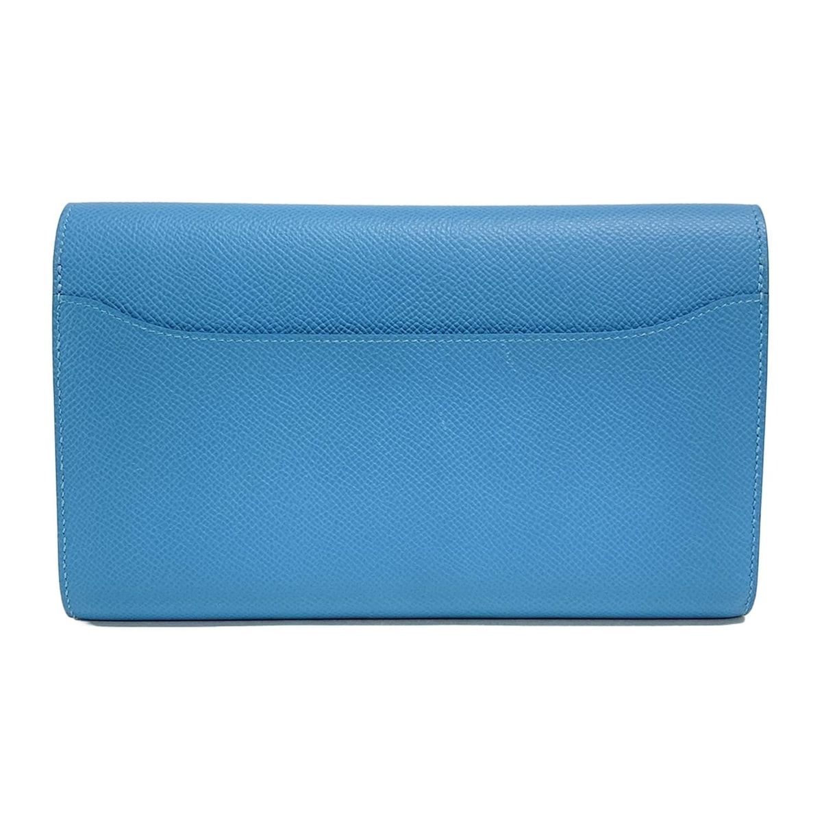 HERMES エルメス 長財布 コンスタンスロング ブルーノール×ルージュクー シルバー金具