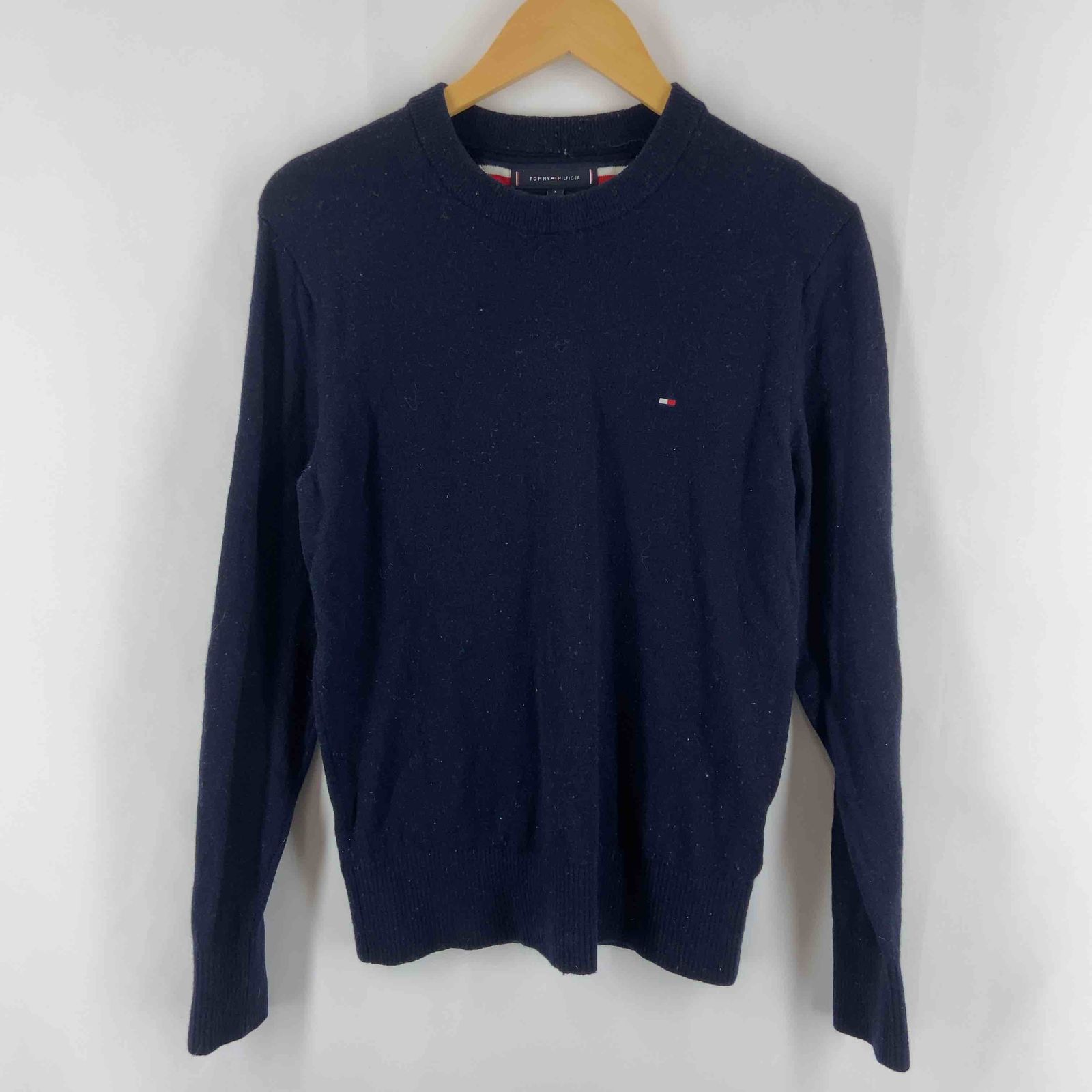 TOMMY HILFIGER トミーヒルフィガー メンズ ニット/セーター ウール100% ネイビー