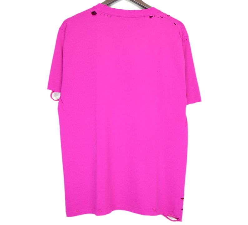 バレンシアガ BALENCIAGA 661705 TKVE1 ロゴ プリント デストロイ 加工 Tシャツ 43773