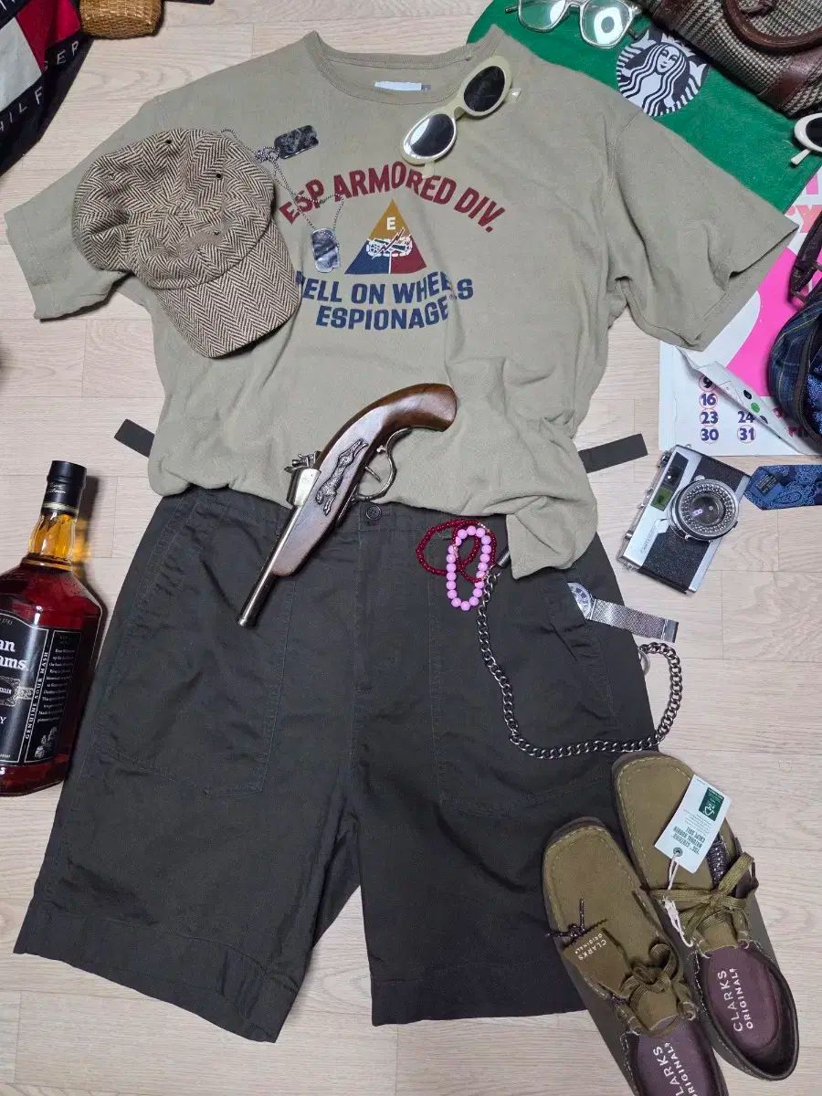 INTHERAW アジャスト ミリタリー ショーツ ファティーグ ハーフパンツ