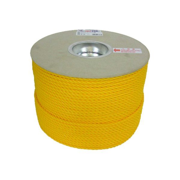 【新品・7営業日以内発送】ユタカメイク 4903599033885 ユタカ RE－100イエロー PEカラーロープドラム 6X200m【沖縄離島販売】