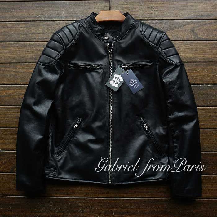□新作 Gabriel 最上級羊革使用・復刻 ブラック 本革 レザージャケット