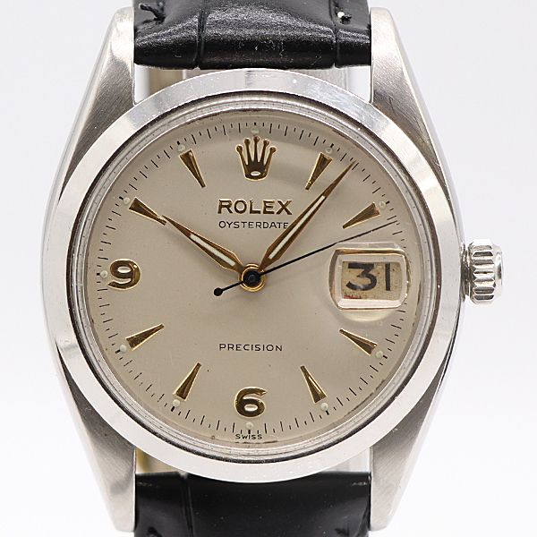 級 稼働 ロレックス オイスター プレシジョン 6494 125451 手巻き ホワイト文字盤 メンズ腕時計 4536510 10OKT KMR ABC16818