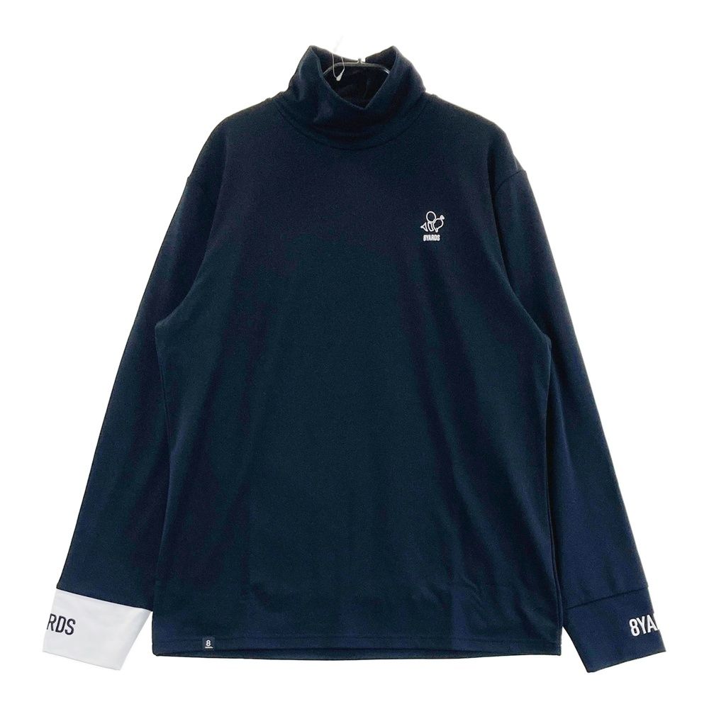 サイズ：2XL 8YARDS ハチヤーズ  ハイネック長袖Tシャツ  ブラック系 [240101488814] ゴルフウェア メンズ ストスト サイズ：2XL 8YARDS ハチヤーズ ハイネック長袖Tシャツ ブラック