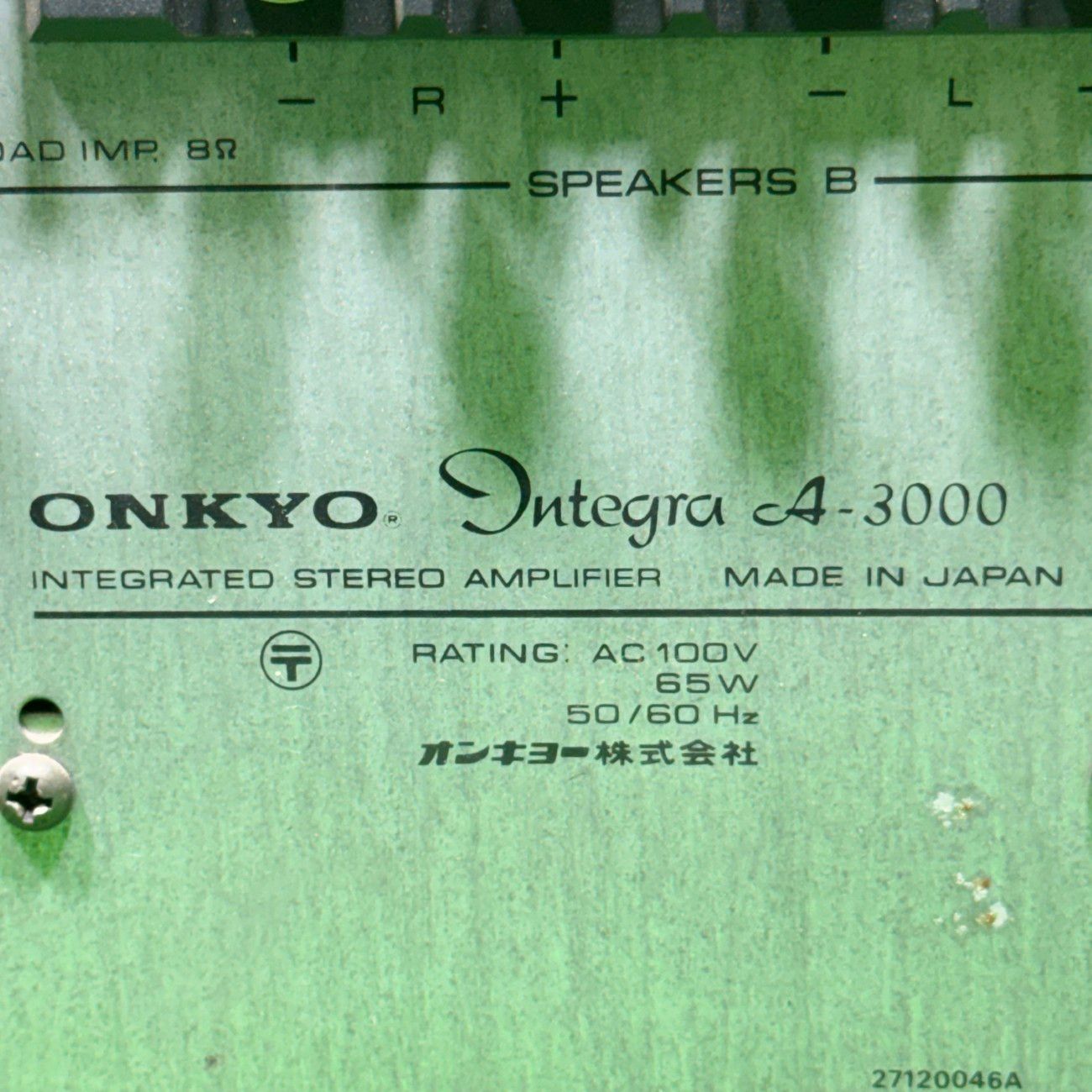 ジャンク】ONKYO Integra A-3000 プリメインアンプ 本体のみ