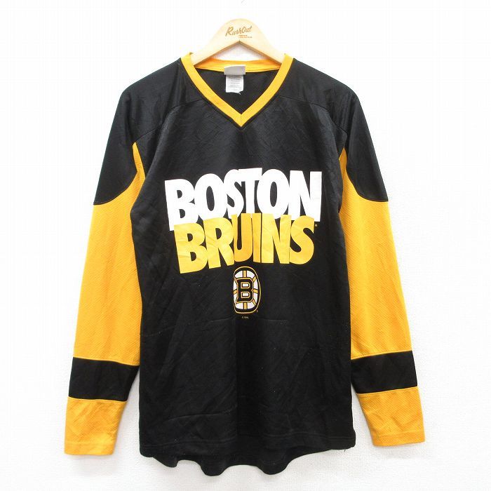 L/古着 長袖 ビンテージ Tシャツ メンズ 00s NHL ボストンブルー