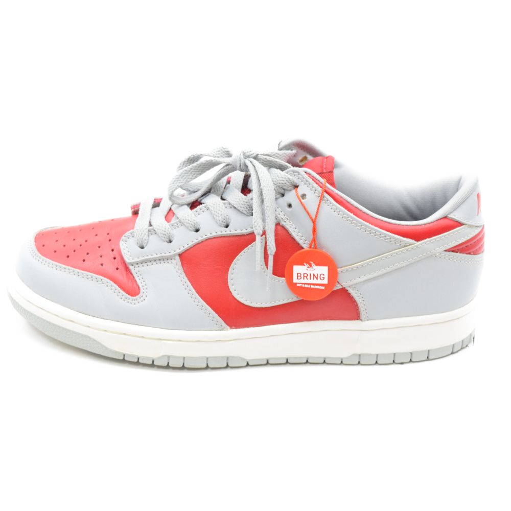 NIKE (ナイキ) DUNK LOW 630358-601 裏 ダンク ネバダ ローカットスニーカー US9.5 グレー/レッド