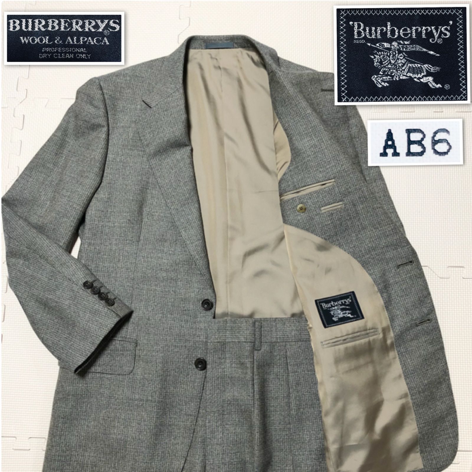 Burberrys バーバリー 高級スーツ上下 セットアップ ウール グレー
