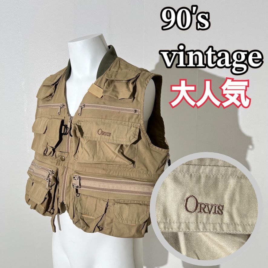 大人気！】used 90s ORVIS オービス フィッシングベスト 刺繍ロゴ