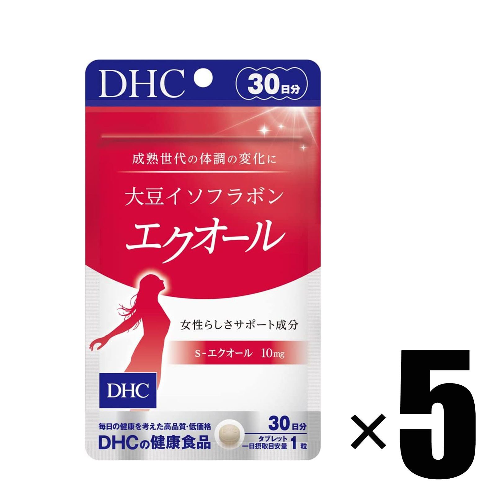 5個) DHC サプリメント 大豆イソフラボン エクオール 30日分×5個