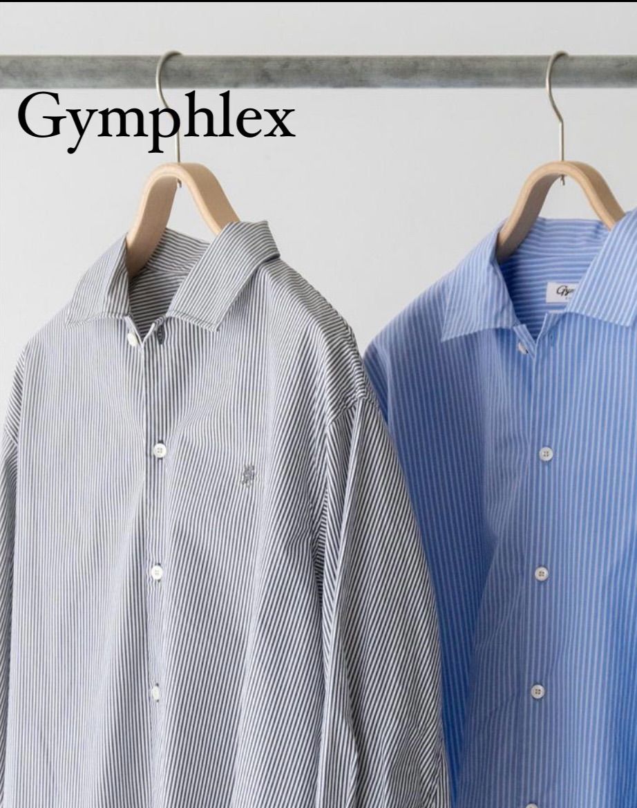 新品 25ss Gymphlex レギュラーカラータックシャツ ストライプ 新品 25ss Gymphlex レギュラーカラータックシャツ ストライプ