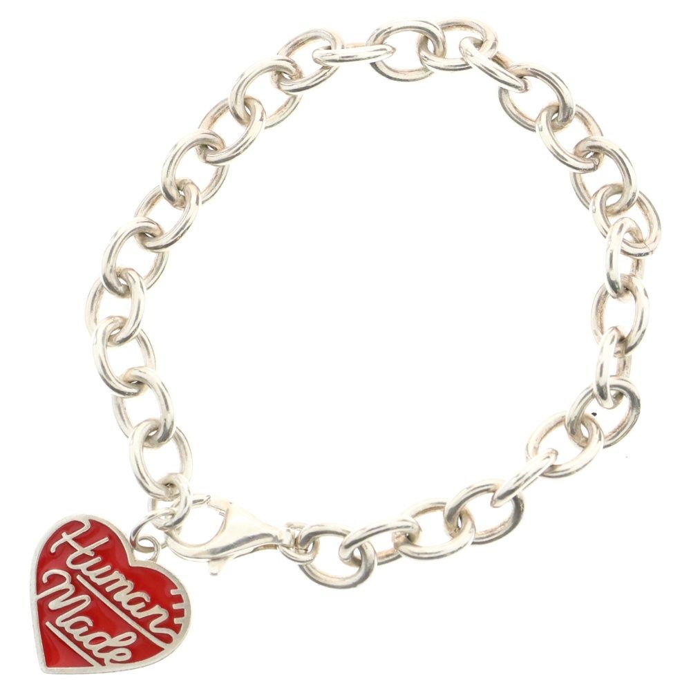 HUMAN MADE ハート型チャーム ブレスレット 正規品 HUMAN MADE ヒューマンメイド Heart Silver Bracelet ハートロゴ