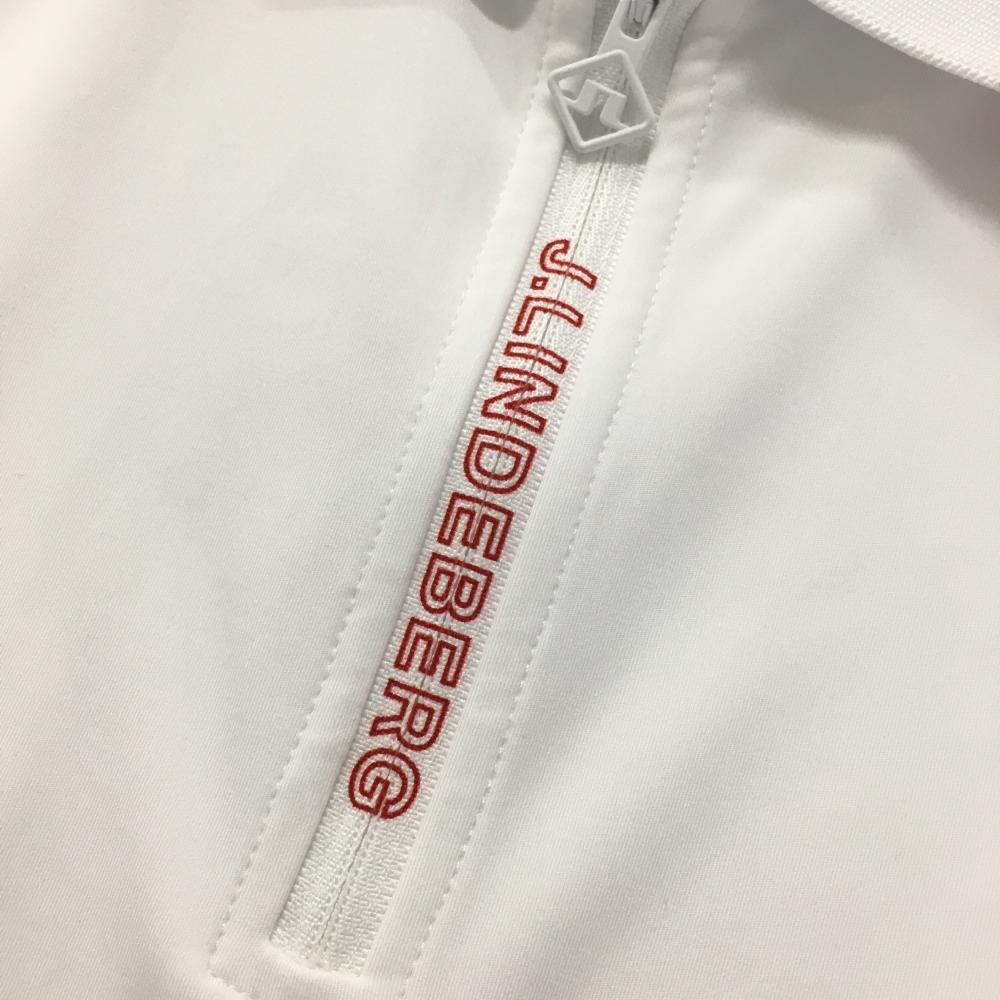 超美品】ジェイリンドバーグ 半袖ポロシャツ 白×レッド 袖ライン
