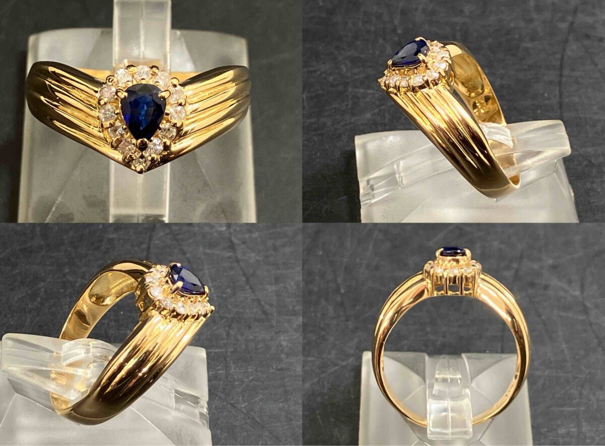 K18ゴールド ブルーサファイア ダイヤモンド　リング　16号〜17号　鑑定書付 楽天市場】【2000円OFFクーポン】【鑑別書】 サファイア