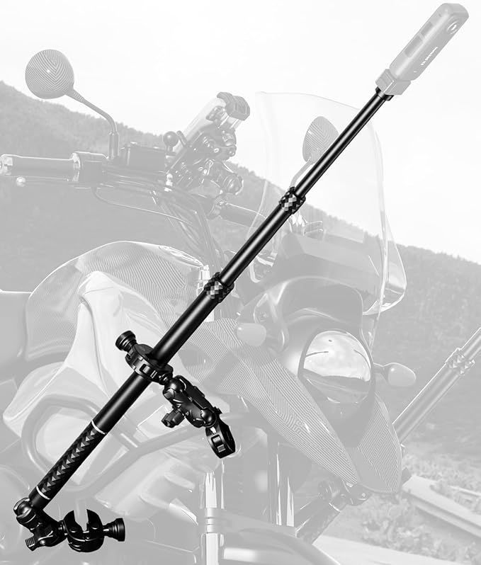 Kaedear バイク用アクションカメラ ブラケットポール バイク用ウェアラブルカメラ バイク用カメラ固定 アルミ操作ポール KDR-QG-2
