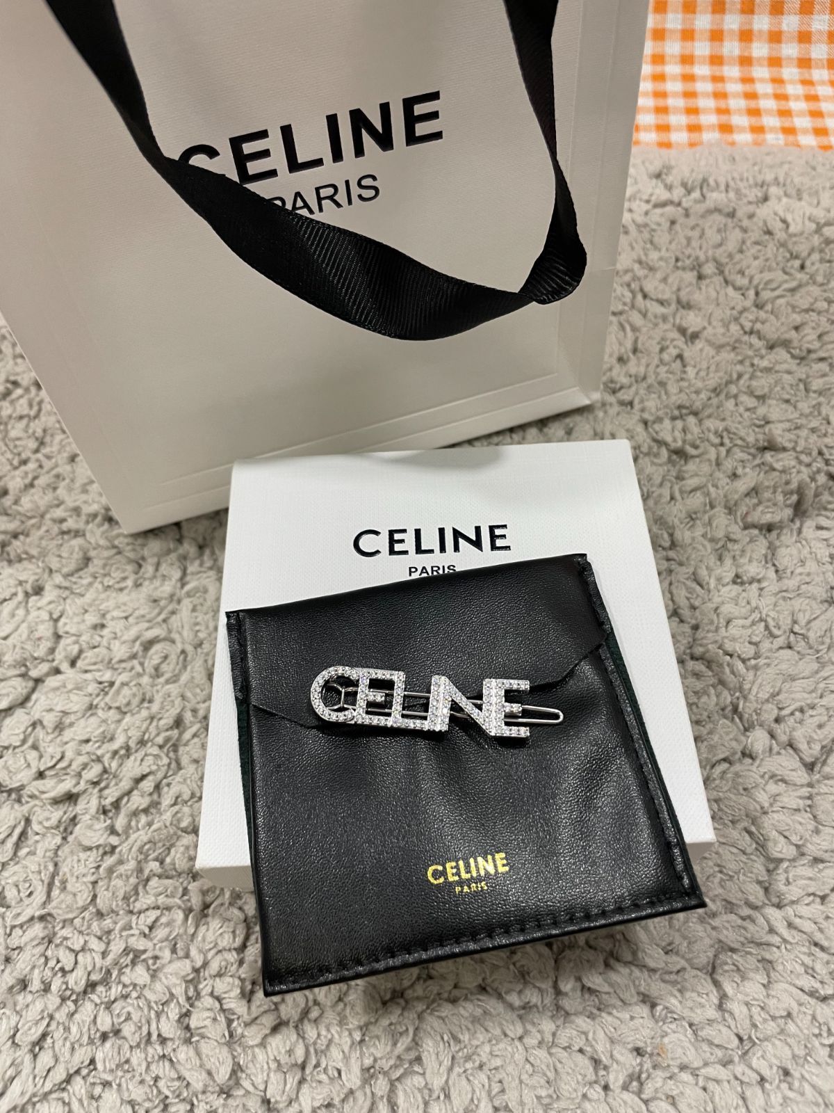 かなり綺麗CELINE セリーヌ シルバー クリスタル ヘアピン 刻印あり - メルカリ