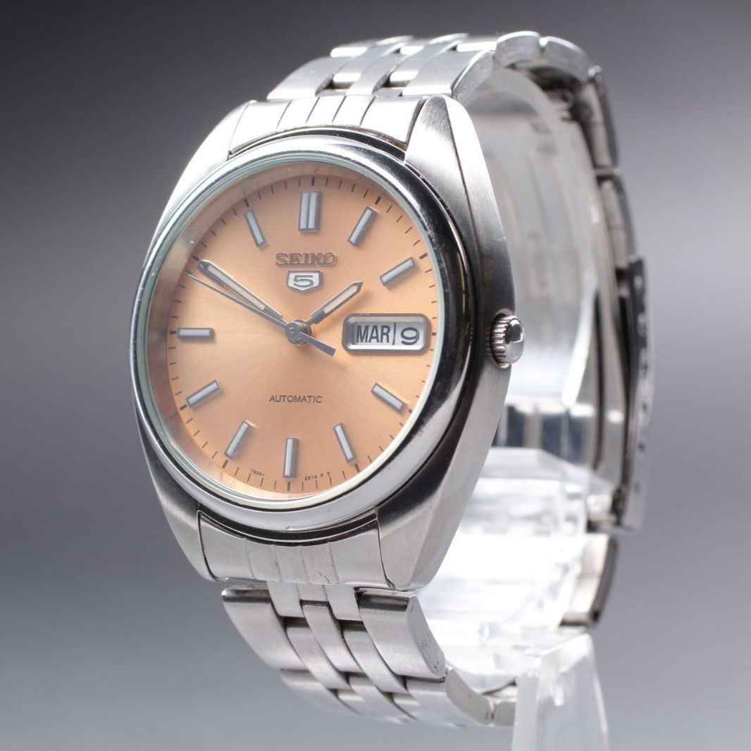 セイコー ピンク メンズ 腕時計 自動巻 7s26-0430 希少SEIKO 5