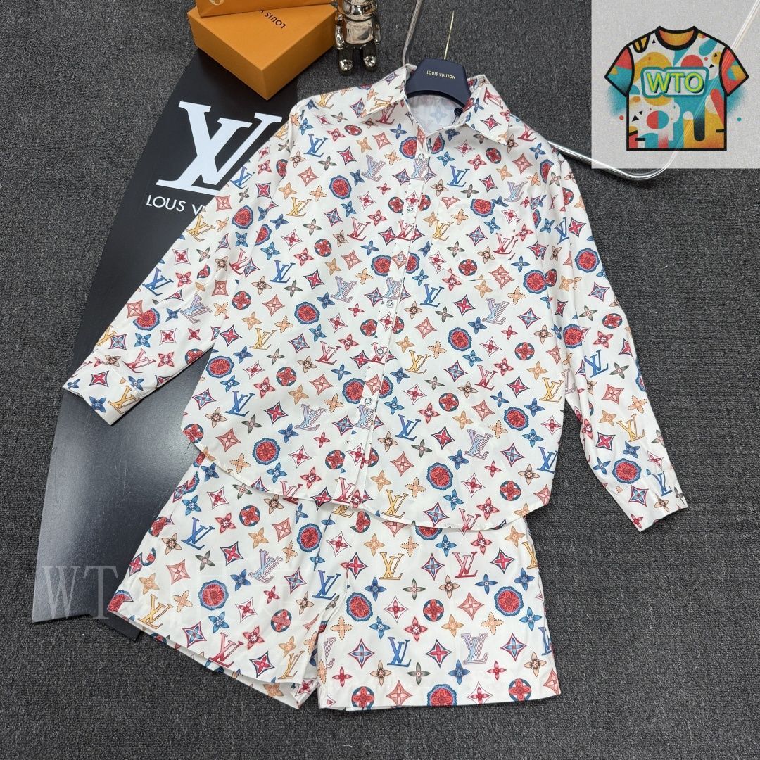 【セットアップにも出来る♪】Louis Vuitton★ショートパンツ 今日特価】Louis Vuitton 新品 シャツ & ショーツセット-3