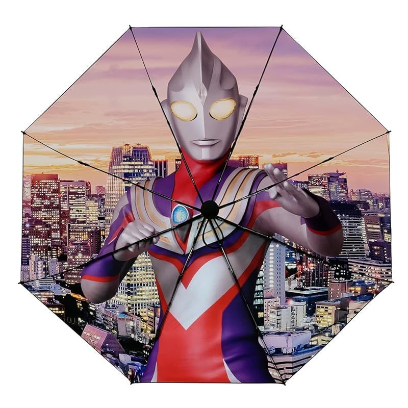 【在庫セール】[リラックス] RELAX ULTRAMAN ウルトラマン 折りたたみ傘 ブラック メンズ レディース 8本骨 収納袋付き RTU-UT (ウルトラマンティガ25周年)