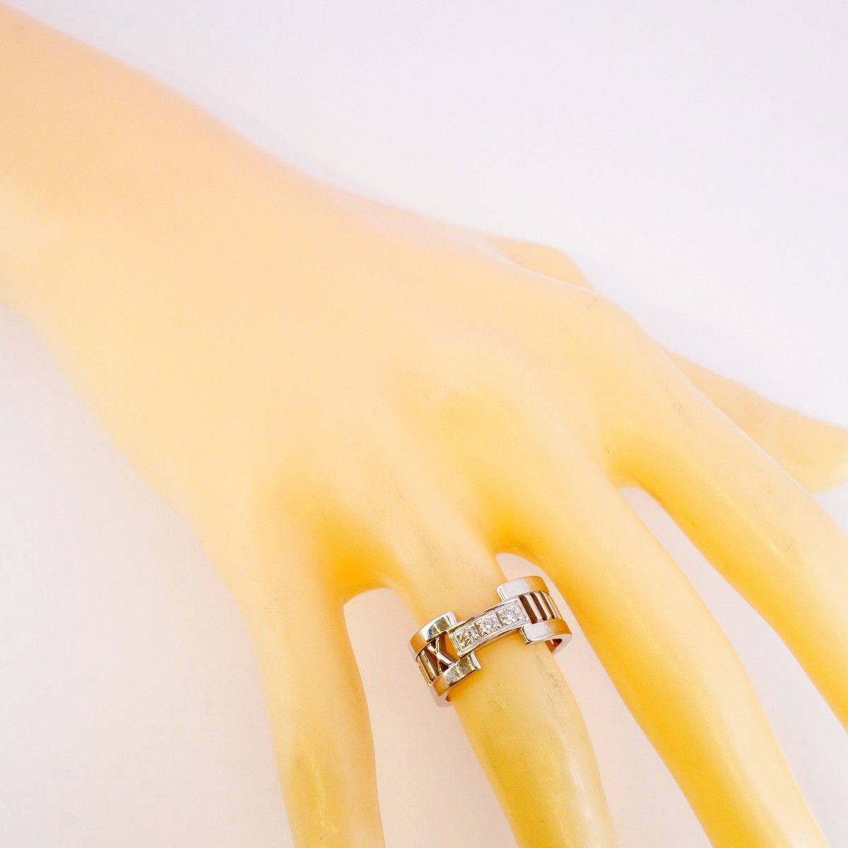 5jib0352】ティファニー リング オープンアトラス 3PD K18WG ホワイト  