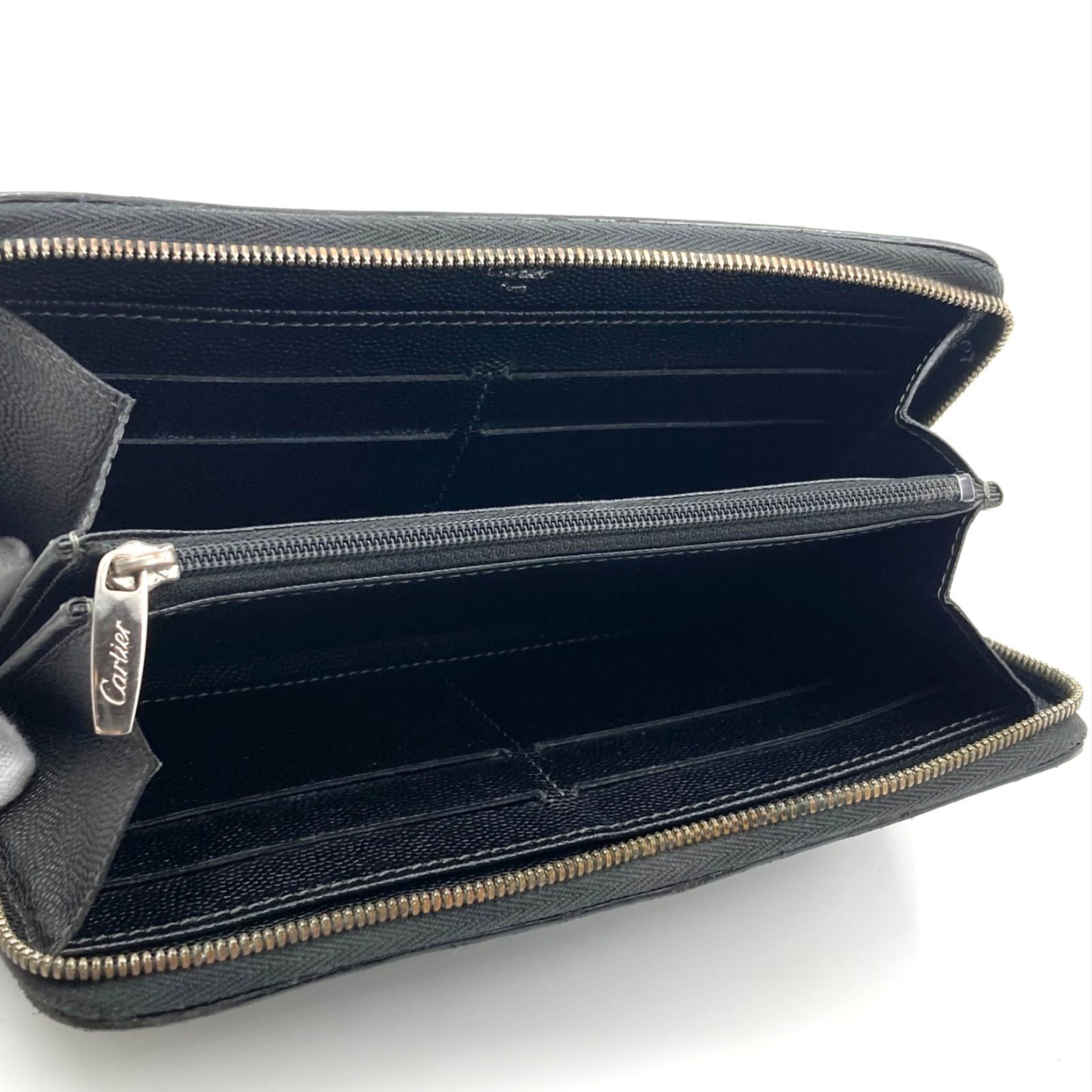 未使用保管品✨Cartier サントス 長財布 キャビアスキン グレインレザー Cartier カルティエ Santos de Cartier サントスドゥカルティエ