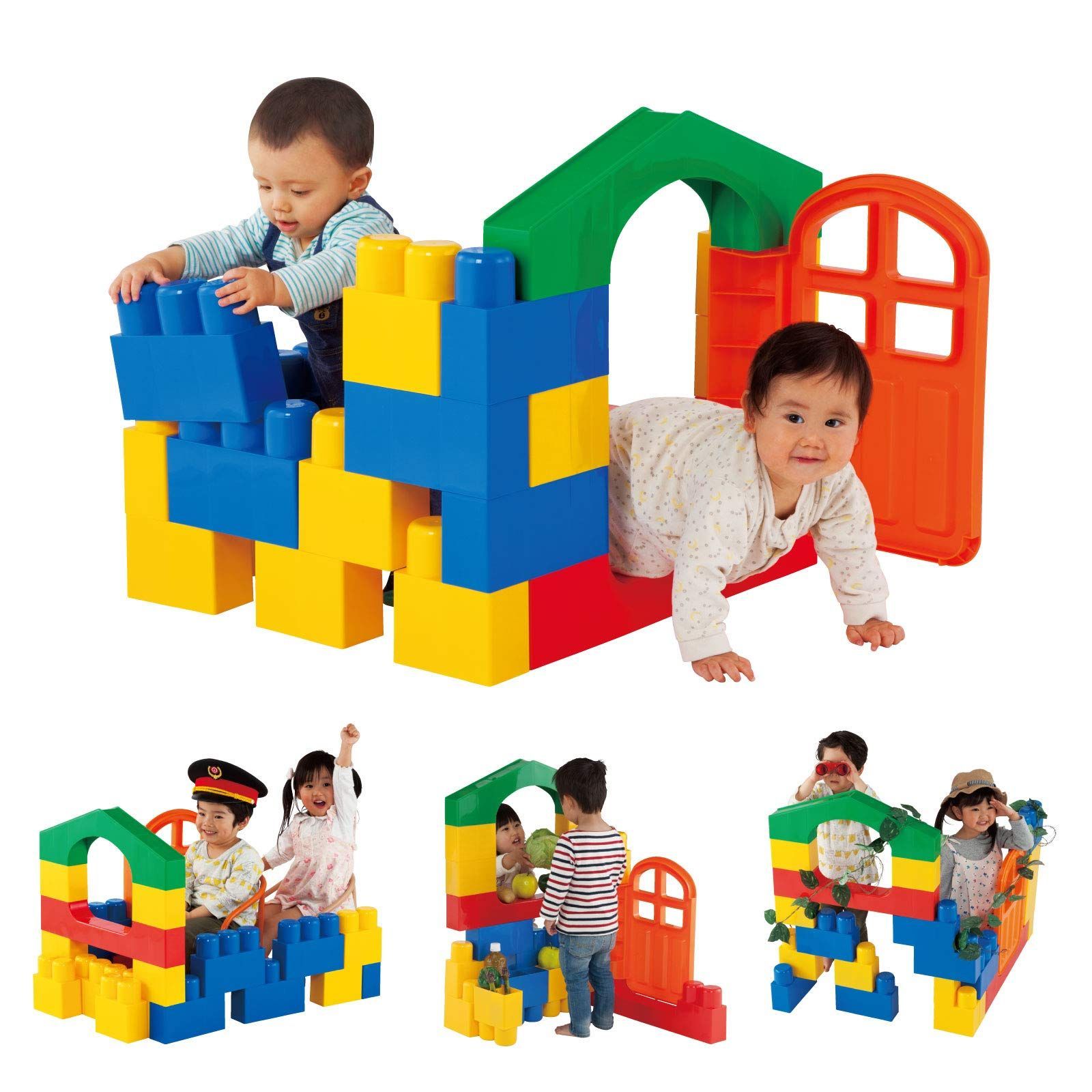 単品 ピープル 全身でブロック 入って遊べるセット 作ったものに入って遊べる 頭が育つ 作例20通り以上 1歳が自分で積める 5種類23パーツ入り YG-115