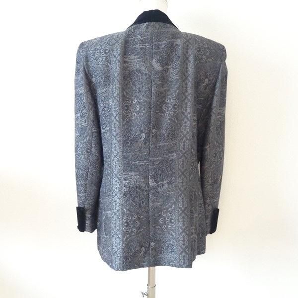 wnc GKITALIYA 伊太利屋 ジャケット 11 グレー系 黒 ベルベット