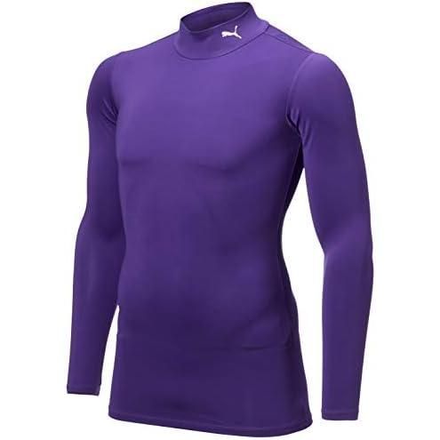 プーマ(PUMA) サッカー コンプレッション モックネック 長袖シャツ 656331 メンズ プリズムバイオレット/プーマホワイト(14) Mサイズ