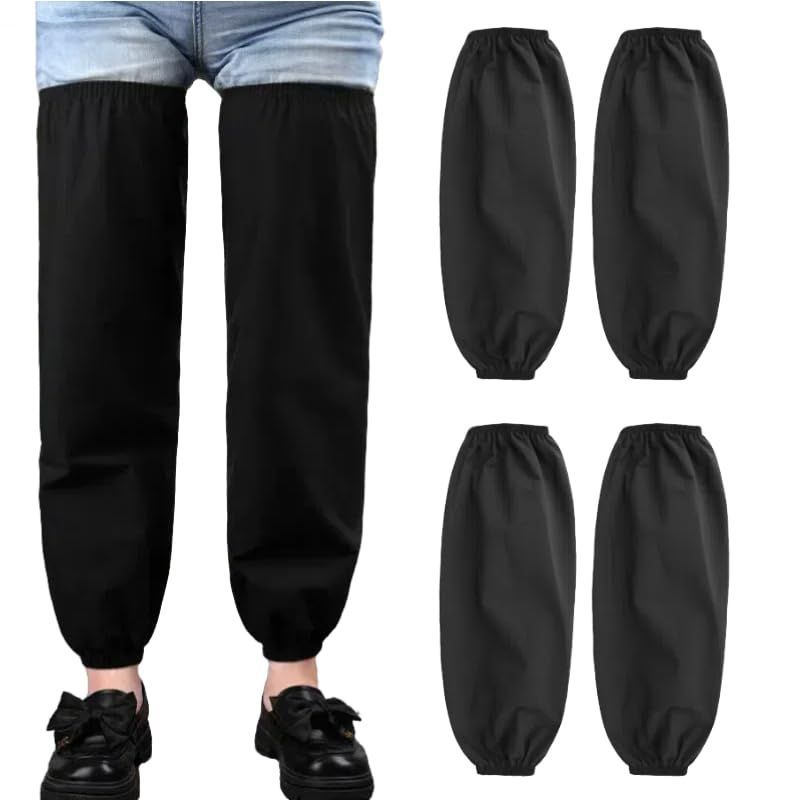 売切注意 お早めに 足カバー バイク用 自転車 通勤 通学 男女兼用 ブラック 園芸作業 軽量コンパクト滑り止め 快適フィット 梅雨対策 雨用 防水 2ペア のNEWスタイル レッグカバー