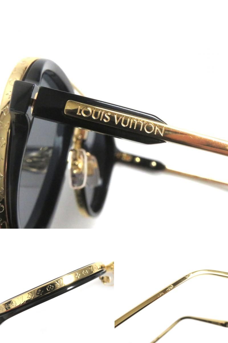 美品▽LOUIS VUITTON ルイヴィトン Z1494U LVプレイ パイロット サングラス/アイウェア ゴールド×ブラック 55□22 150  伊製 ケース付き - メルカリ