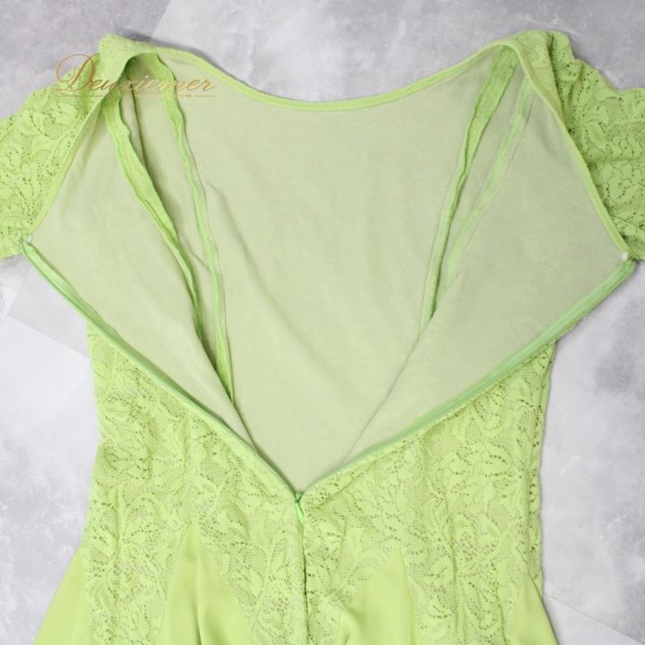 社交ダンス 衣装 チャコット Chacott ワンピース ドレス 黄緑 レース パーティ ドレス グリーン系 発表会 黄緑系 フォーマル ダンス衣装 レディース おしゃれ 衣装 ドレススタイル 発表会用 ダンスパーティ LLC-HASEGAWATOSO_COM