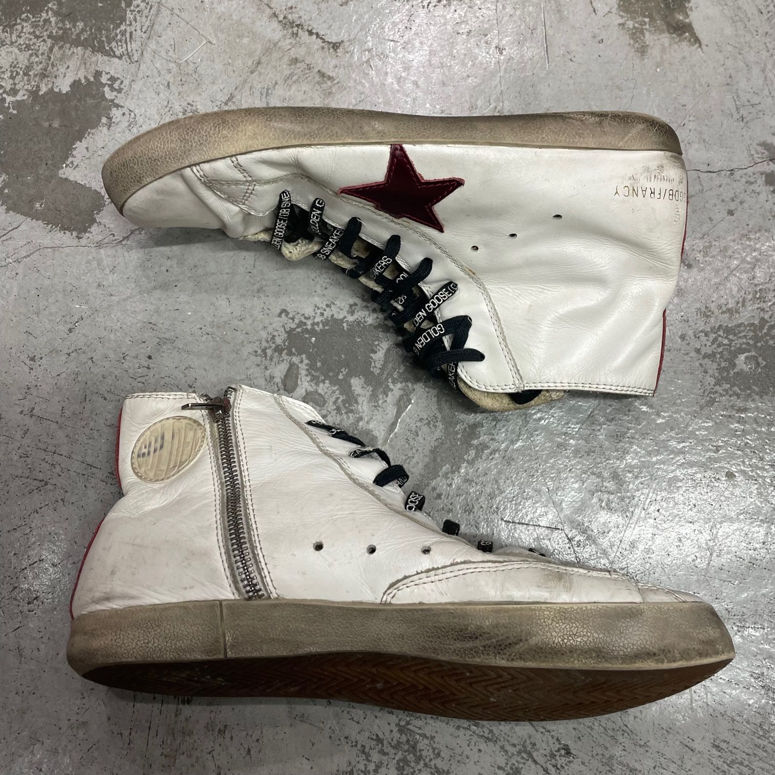 GOLDEN GOOSE サイドジップ  レザー ハイカット スニーカー ゴールデングース 45 75005A1