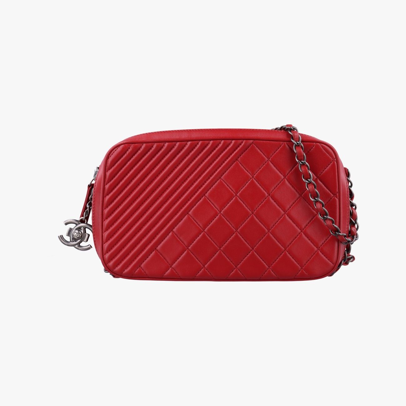 シャネルChanelココボーイ カメラケースレッドレザーA9265620614390